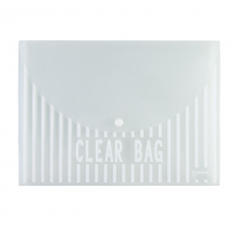 齐心/COMIX 透明按扣袋 纽扣袋格子公文袋A4文件袋塑料档案袋收纳袋C335单个装白色